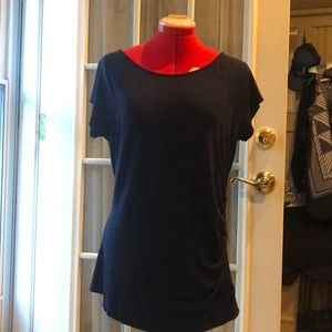 Lauren Ralph Lauren blue side ruched tee shirt